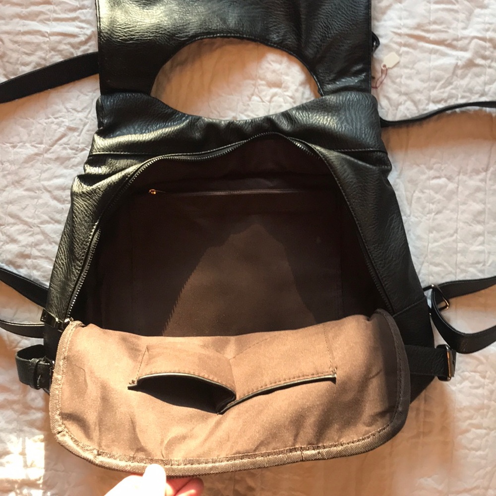 Black Leather Backpack - Picture 5 of 7